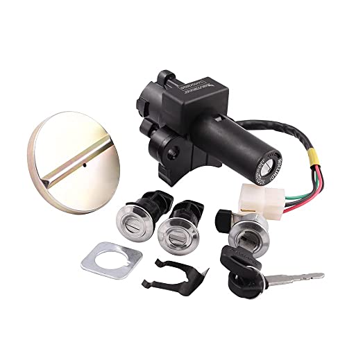 Deutsche High Performance Ignition Switch Lock Set Fit For Hero Splender + (2011 Model) (Set of 5) Consisting of Ignition Cum Steering Lock, Petrol Tank Lock & Tool Box Lock (2 Pcs.) | 4 PIN - Image 1