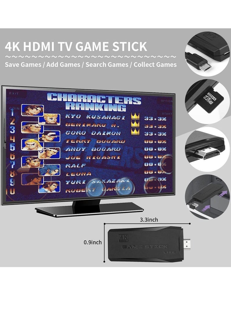 Wireless Retro Game Console, Plug & Play Video TV Game Stick With 10000+ Games Built-in, 9 Emulators, 4K HDMI Output for TV with Dual 2.4G Wireless Controllers - Image 1