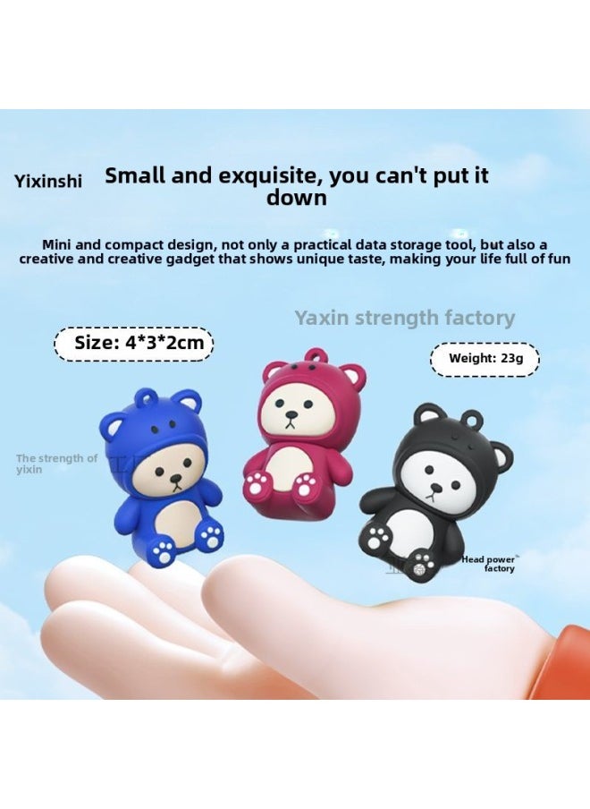 Generic U Disk Cute Cartoon Tremolo Mobile Phone Computer Dual-use 32G64G128G Office Student Car-Capacity:Blue Bichon [free Pendant + Typec Adapter]-Interface:128G  - Image 2