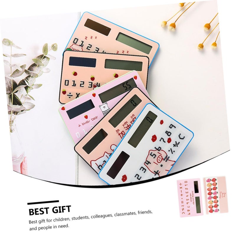 2pcs Ultra Thin Solar Calculator Set Portable Pocket Card Design for Students Office Use - Image 4