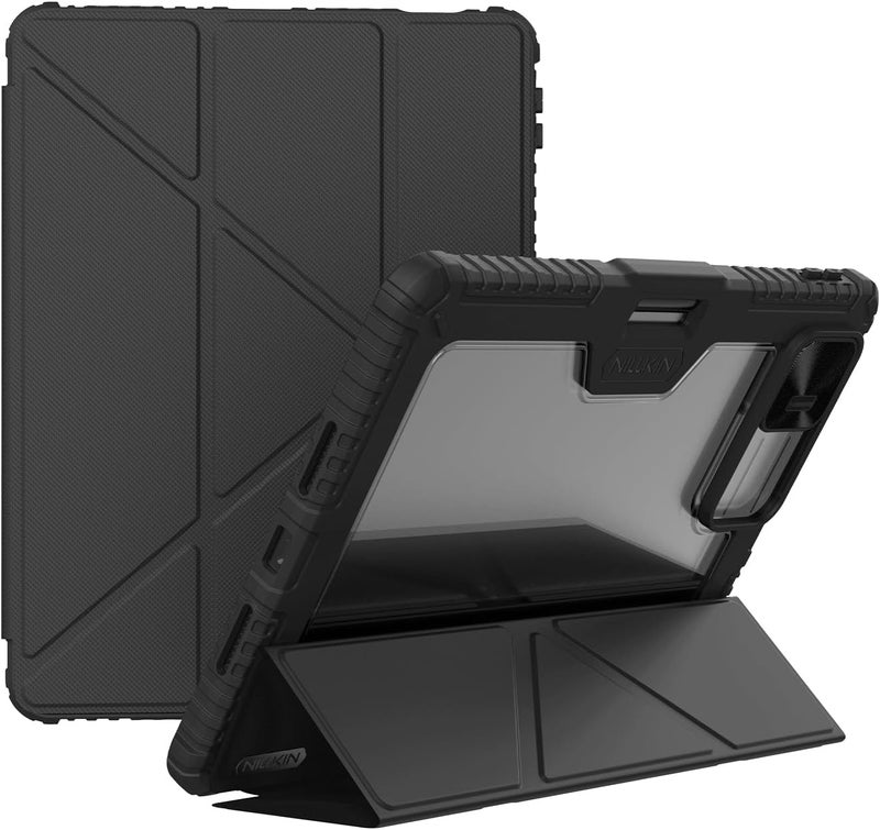 Nillkin Bumper Pro Pu Leather Case Designed For Xiaomi Pad 7/7 Pro, Pen Holder/Shockproof Cover/Multi Angle Folding Style/Rear Camera Slide Cover Black - Image 1