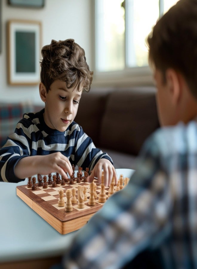 Gothink Chess Set Board Games for Adults, 15'' Handcrafted Wooden Game Board with 2 Extra Pawn Pieces & Storage Box Instructions, Folding Chess Game for Tournament Professional Beginner - Non-Magnetic - Image 2