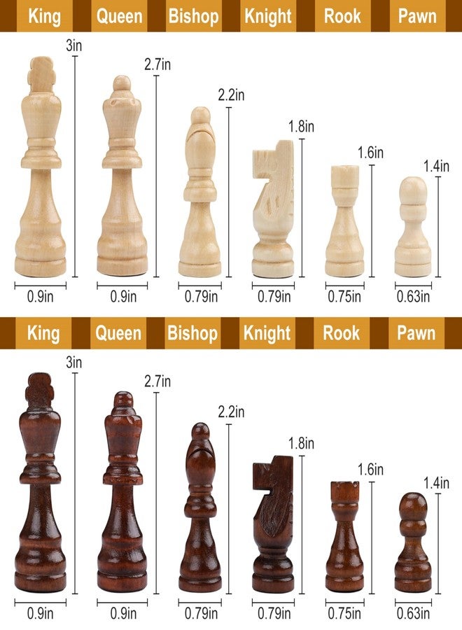 Gothink Chess Set Board Games for Adults, 15'' Handcrafted Wooden Game Board with 2 Extra Pawn Pieces & Storage Box Instructions, Folding Chess Game for Tournament Professional Beginner - Non-Magnetic - Image 5