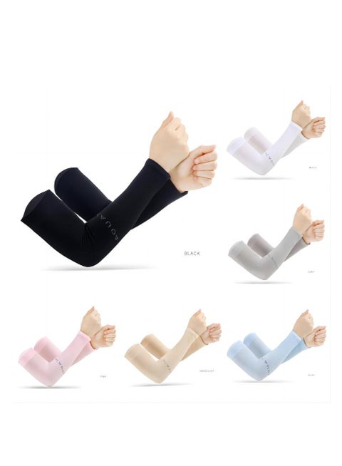 6 Pairs Arm Sleeves Stretch Sports Sun Protection Sleeve UV Protection Compression Arm Sleeves Suitable for Golfing Fishing Running