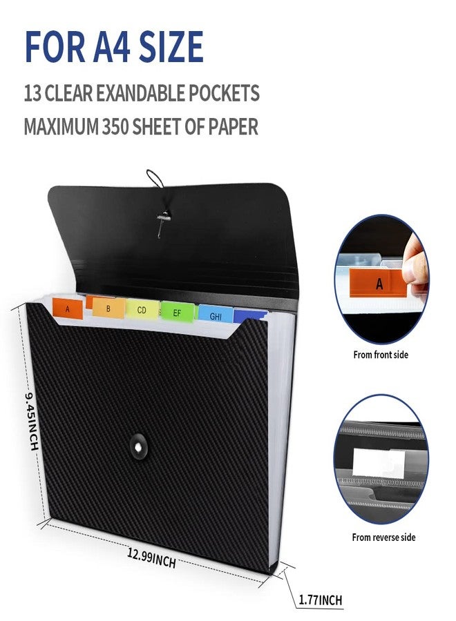 Nicecho Expanding File Folder, 13 Pockets Accordion File Organizer, A4 Letter Size Paper Document Receipt Organizer Accordian Filing Folder for Classroom, Home, Office and Travel - Image 3