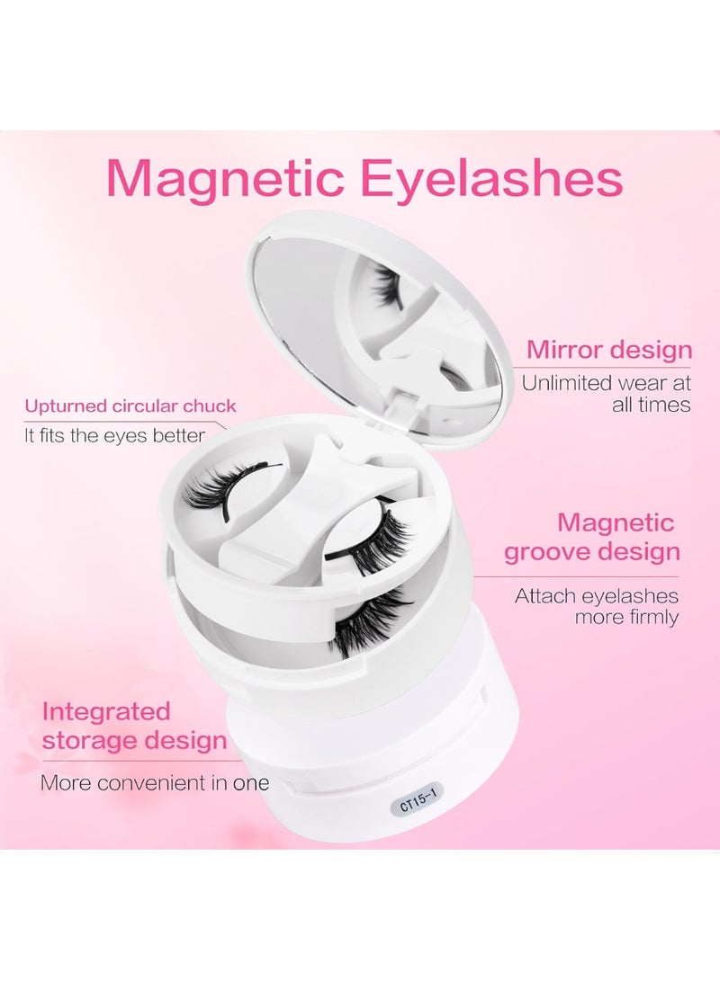 جوسكوين مجموعة من 2 زوج من الرموش المغناطيسية، مع أداة تطبيق ومرآة، رموش مغناطيسية قابلة لإعادة الاستخدام مع أداة تطبيق لا تحتاج إلى غراء، رموش ذات مظهر طبيعي، مجموعة رموش سهلة الارتداء والإزالة. - Image 4