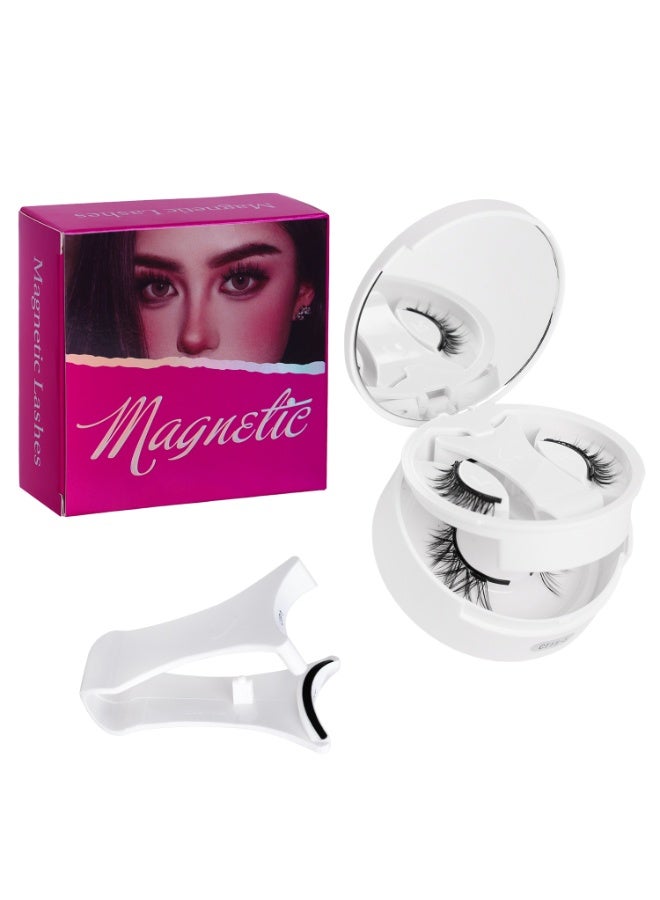 جوسكوين مجموعة من 2 زوج من الرموش المغناطيسية، مع أداة تطبيق ومرآة، رموش مغناطيسية قابلة لإعادة الاستخدام مع أداة تطبيق لا تحتاج إلى غراء، رموش ذات مظهر طبيعي، مجموعة رموش سهلة الارتداء والإزالة. - Image 5