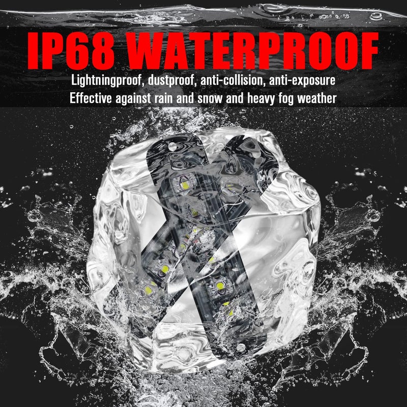 XTAUTO 6LED Car Truck Emergency Beacon Warning Hazard Flash Strobe Light White/White 4-pack - Image 4