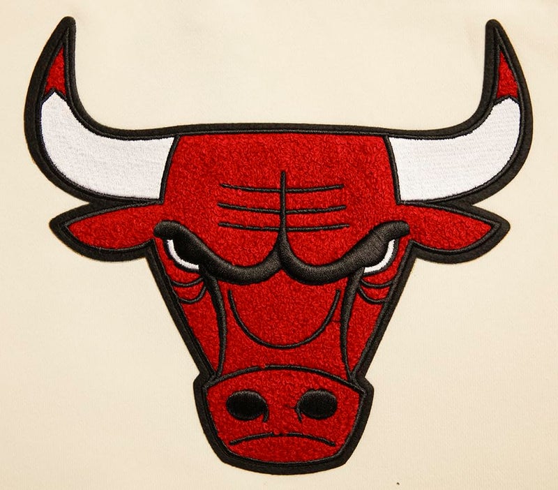 Pro Standard Womens NBA Chicago Bulls Retro Classics Cropped Pullover Hoodie Eggshell/Red M - Image 4