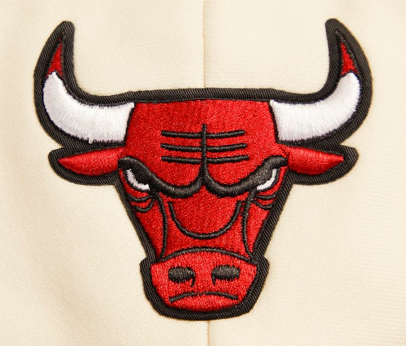 Pro Standard Womens NBA Chicago Bulls Retro Classics Cropped Pullover Hoodie Eggshell/Red M - Image 3