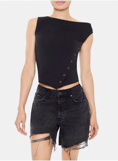 Asymmetrical Snap-Button Top
