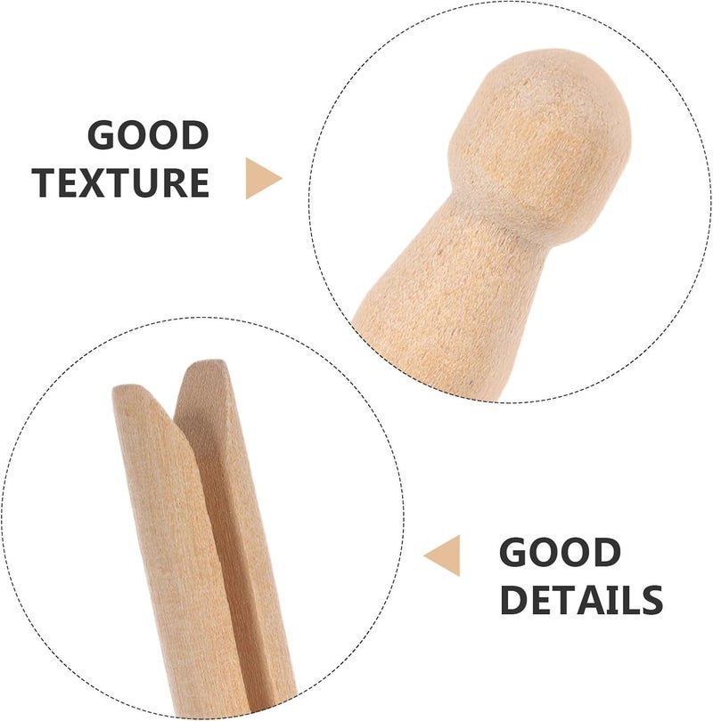 50pcs Round Wooden Clothespins 95mm Natural Wood Color Heavy Duty Laundry Clips with Strong Grip for Hanging Clothes and Crafts Home Organization - Image 3
