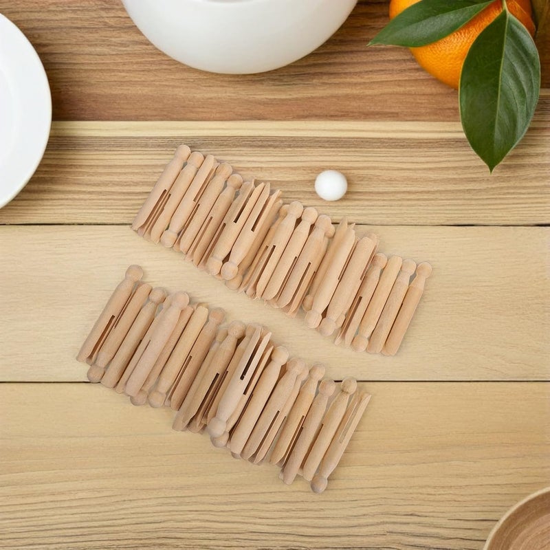 50pcs Round Wooden Clothespins 95mm Natural Wood Color Heavy Duty Laundry Clips with Strong Grip for Hanging Clothes and Crafts Home Organization - Image 5