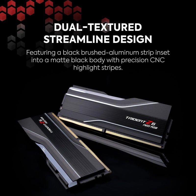 G.Skill G.SKILL Trident Z5 Neo RGB Series DDR5 RAM (AMD Expo & Intel XMP 3.0) 32GB (2x16GB) 6000MT/s CL36-36-36-96 1.35V Desktop Computer Memory U-DIMM - Matte Black (F5-6000J3636F16GX2-TZ5NR) - Image 4