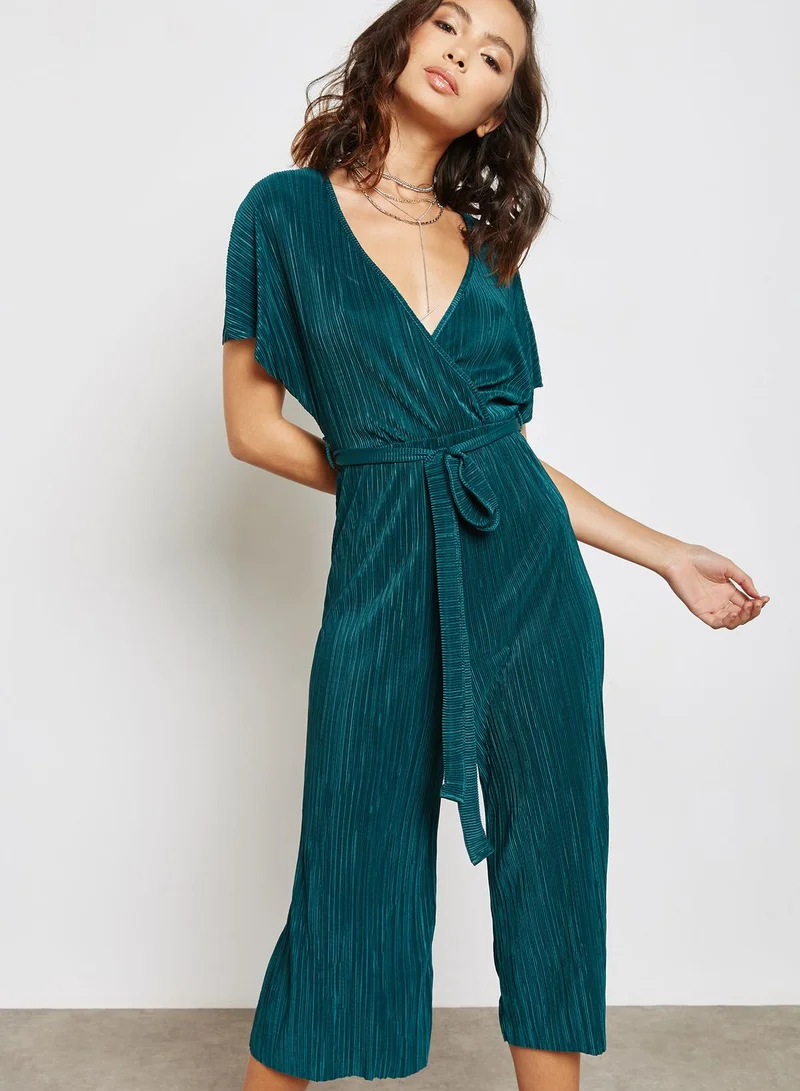 NEW LOOK Wrap Plisse Culotte Jumpsuit
