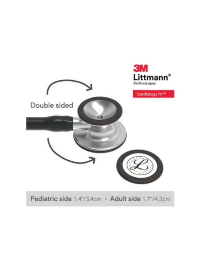 3M Littmann Stethoscope, Cardiology IV, Black Tube, Stainless Steel Chestpiece, 22 inch, 6152 - Image 4