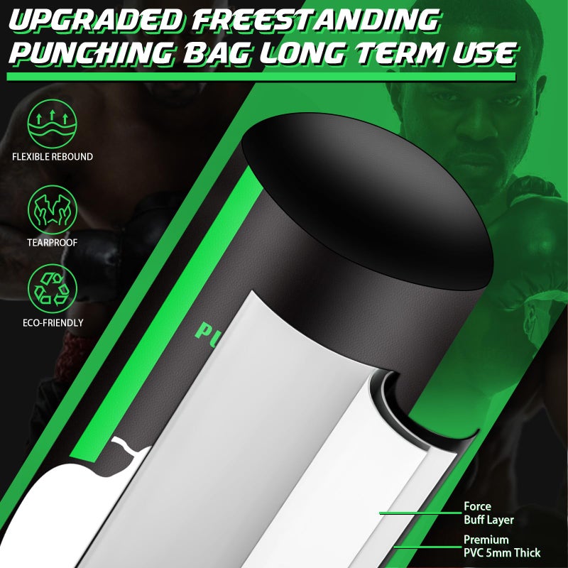 JUOIFIP Heavy Freestanding Punching Bag for Adults Teens, 70â€ Standing Boxing Bag with Gloves and Pump, Women Men Stand Kickboxing Bags for Boxing Training MMA Fitness Home Gym Martial Arts - Image 3