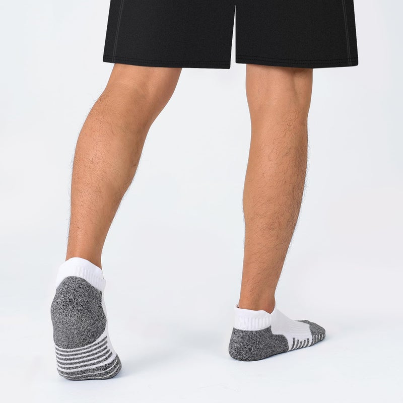 CLOSEMATE Mens Ankle Athletic Running Socks Cushioned Anti-Blister Low Cut for Sports 6 Pairs(6White, Size L) - Image 2