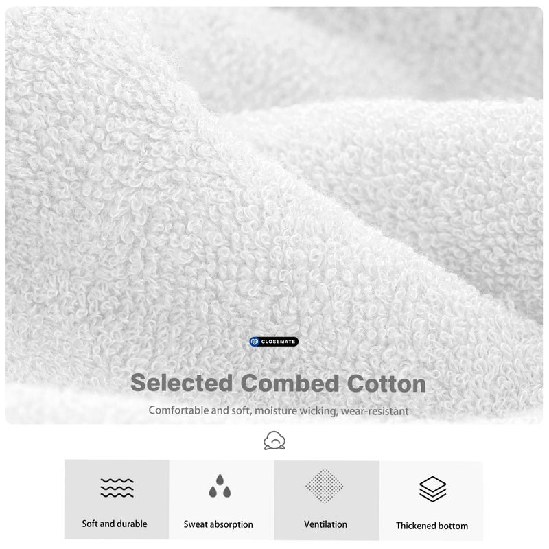 CLOSEMATE Mens Ankle Athletic Running Socks Cushioned Anti-Blister Low Cut for Sports 6 Pairs(6White, Size L) - Image 4