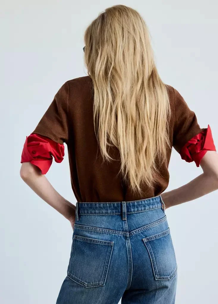 Mango Short-Sleeve Diamond-Pattern Jumper