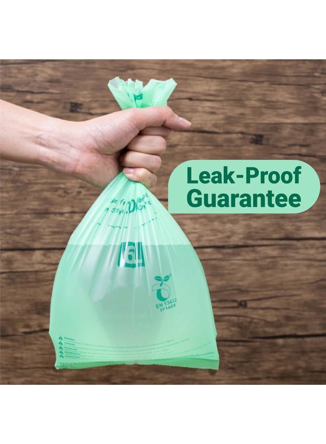 GREENER WALKER 100% Compostable Trash Bags, 1.6 Gallon-150Bags, Food Scrap Kitchen Waste Bags with EN13432 Certified - Image 2
