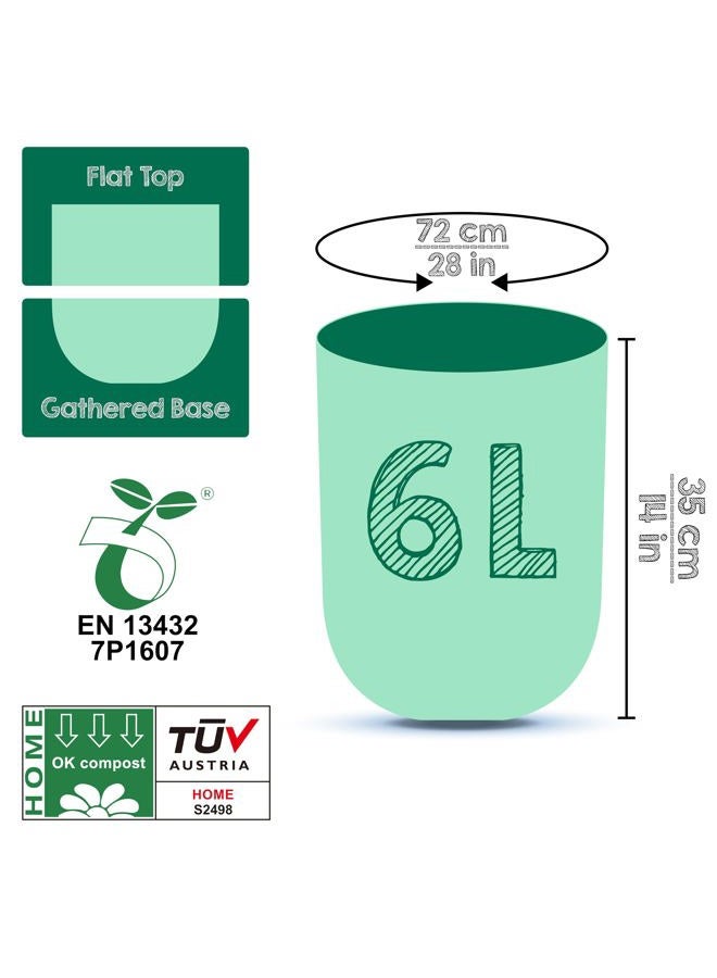 GREENER WALKER 100% Compostable Trash Bags, 1.6 Gallon-150Bags, Food Scrap Kitchen Waste Bags with EN13432 Certified - Image 5