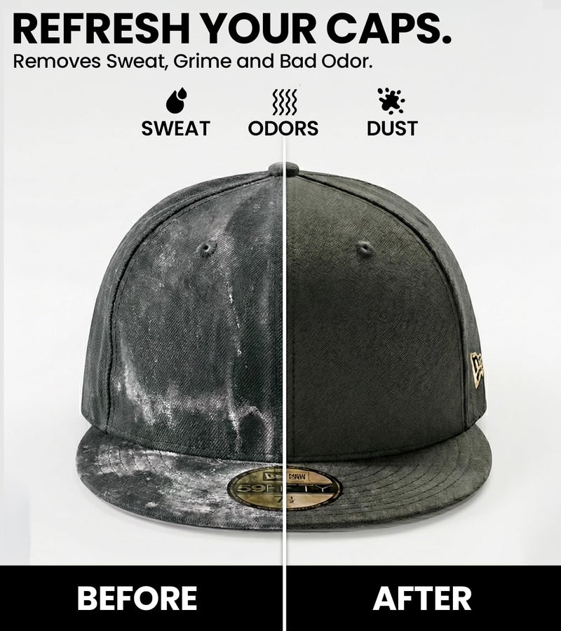 EVEO Hat Cleaner for Baseball Caps - (2 Pack) Hat Cleaning Kit Sweat Stain Remover & Deordorizer Hat Saver for Felt, Cowboy & Caps - Image 5