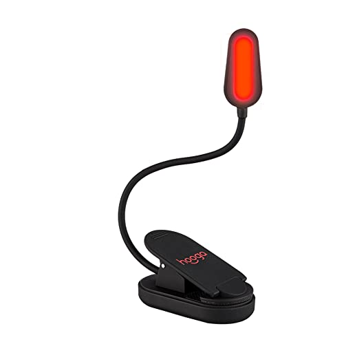 Hooga Red Book Light, Clip On 625nm LED Light for Reading in Bed, No Blue Light, Eye Care, Gift for Students, Kids, Travel, Nursing, Studying - Image 1