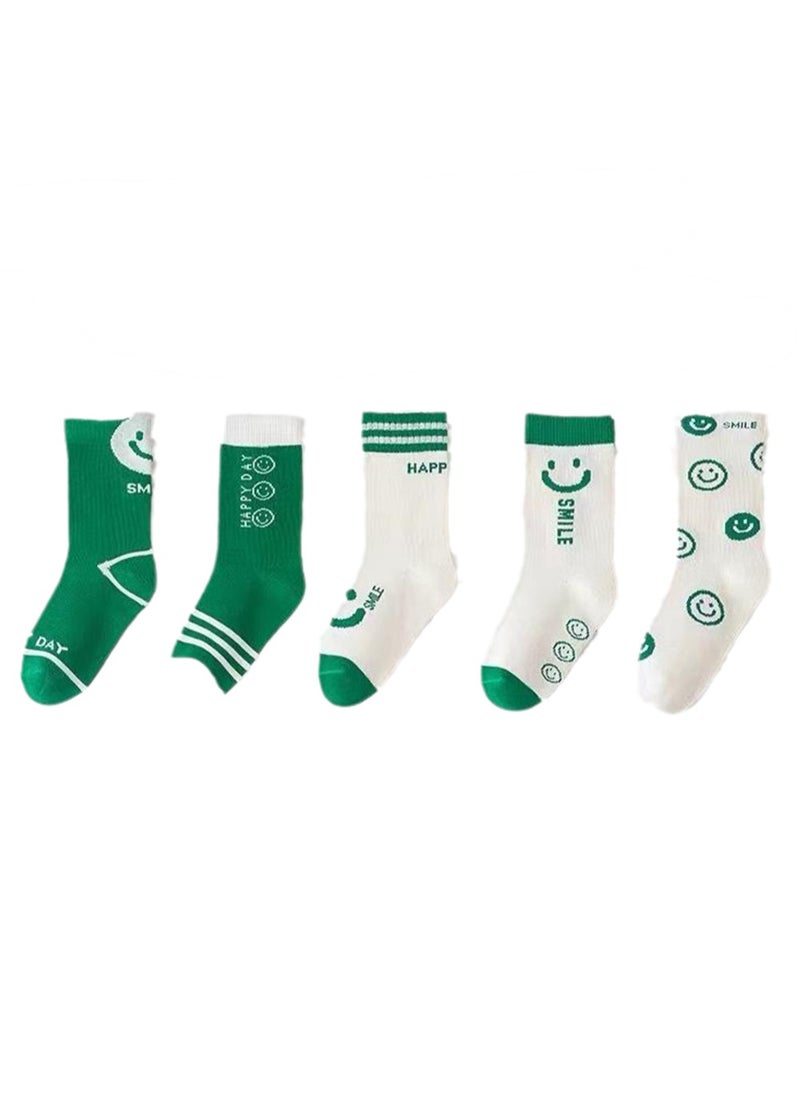 Generic - 5 pairs of children's socks pure cotton mid-calf socks breathable and comfortable socks - Image 1