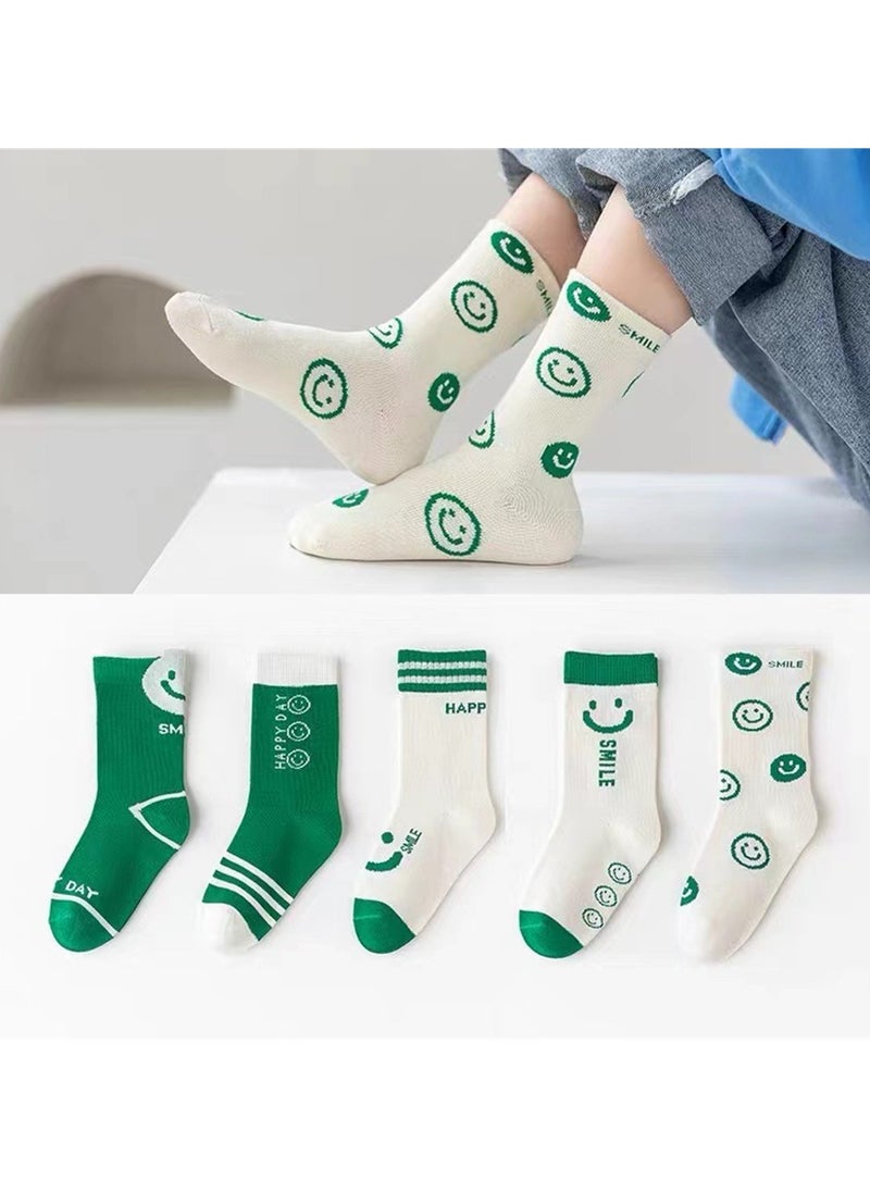 Generic - 5 pairs of children's socks pure cotton mid-calf socks breathable and comfortable socks - Image 1