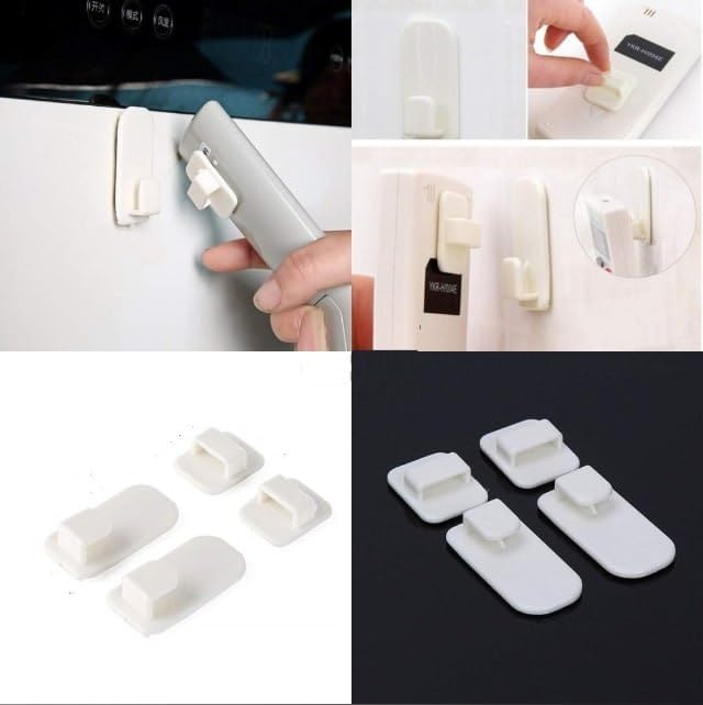 APURK Remote Sticker Hook ACTV Remote Control Hook Self Adhesive Hook On Tiles Wall WallSticking Hooks Organization Bathroom Kitchen and OfficeSet of 2 Multicolor - Image 3