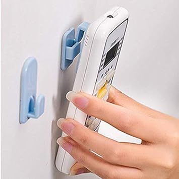 APURK Remote Sticker Hook ACTV Remote Control Hook Self Adhesive Hook On Tiles Wall WallSticking Hooks Organization Bathroom Kitchen and OfficeSet of 2 Multicolor - Image 2