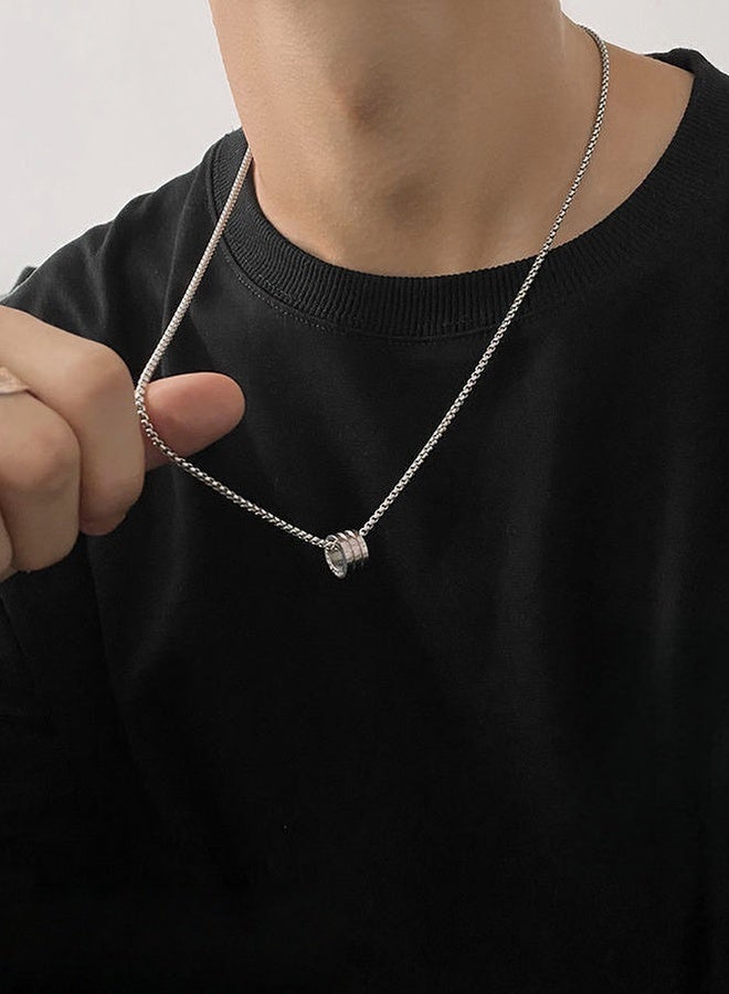 PORSTOO Titanium Steel Waist Pendant Necklace for Men Not Easy To Fade , Fashion Jewelry Necklaces(Steel Color) - Image 1