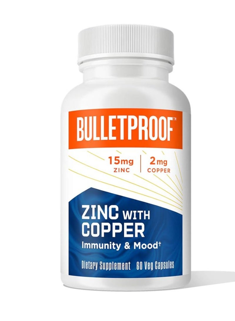 بوليت بروف الزنك مع النحاس للمناعة والمزاج، 60 كبسولة