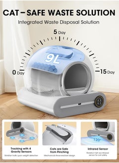 Automatic Cat Litter Box Self Cleaning, Smart Self-Cleaning Cat Litter Box with 65L Litter Box + 9L Covered Trash Can Large Capacity for Multiple Cats, Odor Control, APP Control, Detachable & Washable - pzsku/Z6BE375404641EF5E6742Z/45/_/1733736851/abd5a3be-22f1-4757-8796-4c2ec6cfa27d