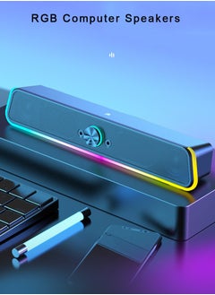 LAIAOCISI Computer Speakers, Soundbar Speaker with RGB LED Light and 3.5 mm Aux Connection for Game, TV, Desktop, Laptop  - Image 4