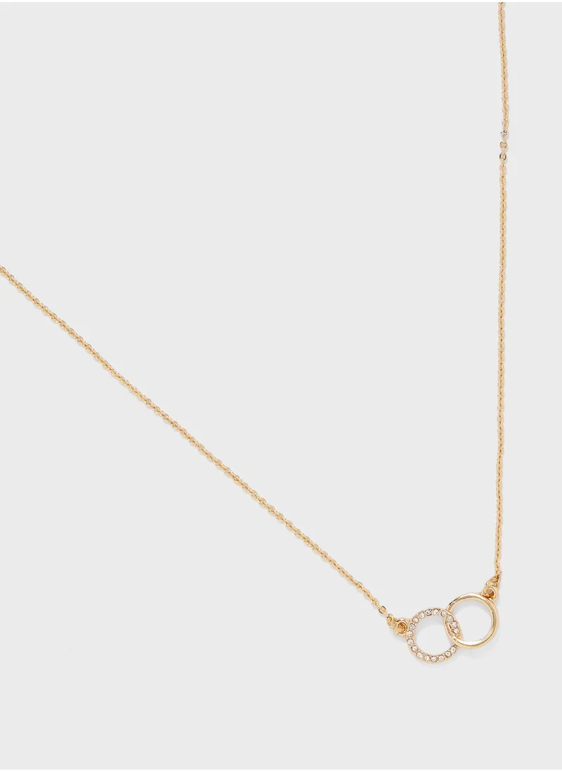 ELLA Diamante Detail Necklace & Earrings Set
