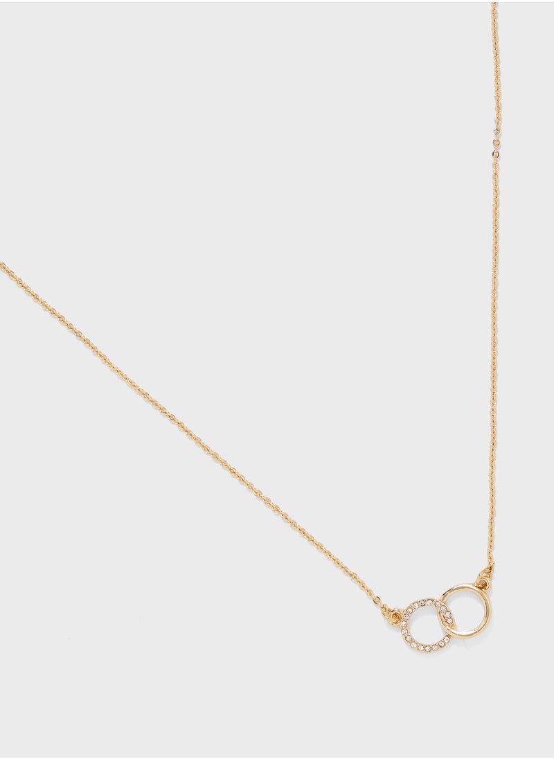 ELLA - Diamante Detail Necklace & Earrings Set - Image 1