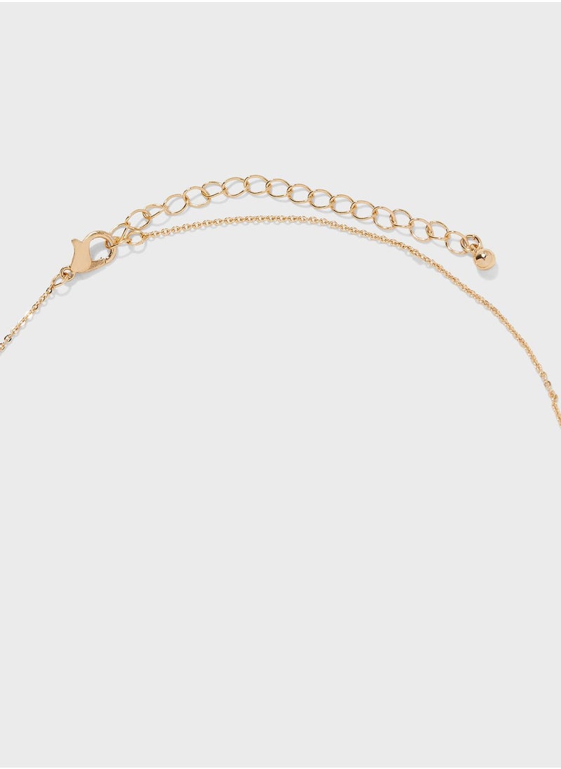 ELLA - Diamante Detail Necklace & Earrings Set - Image 1