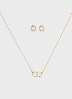 ELLA Diamante Detail Necklace & Earrings Set  - Image 1