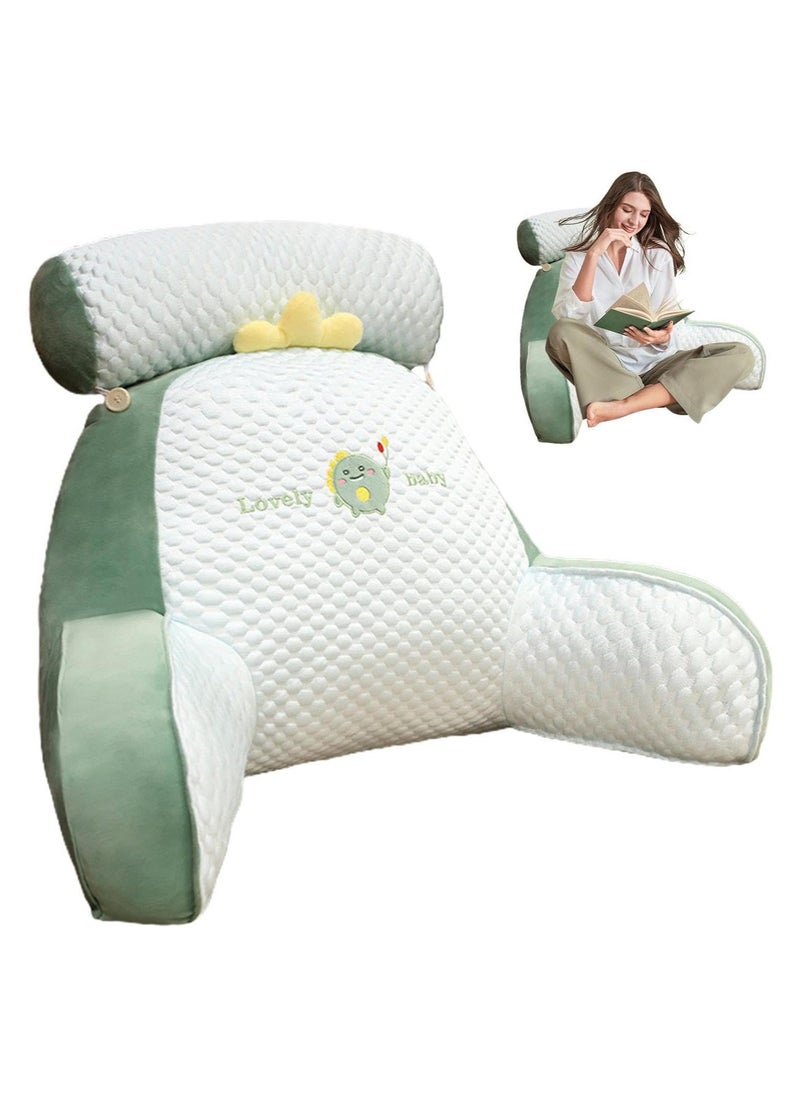 Generic - Bedside Sofa Pillow Backrest,Reading Pillow, Sitting Pillow,Shredded Memory Foam Reading Pillow with Detachable Neck Roll - Image 1