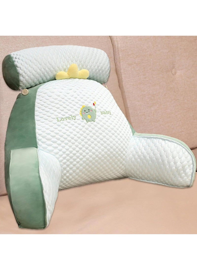 Generic - Bedside Sofa Pillow Backrest,Reading Pillow, Sitting Pillow,Shredded Memory Foam Reading Pillow with Detachable Neck Roll - Image 1