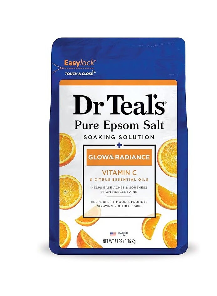 دكتور تيلز إبسوم ملح الاستحمام - فيتامين سي وزيوت الحمضيات 1.36 كجم