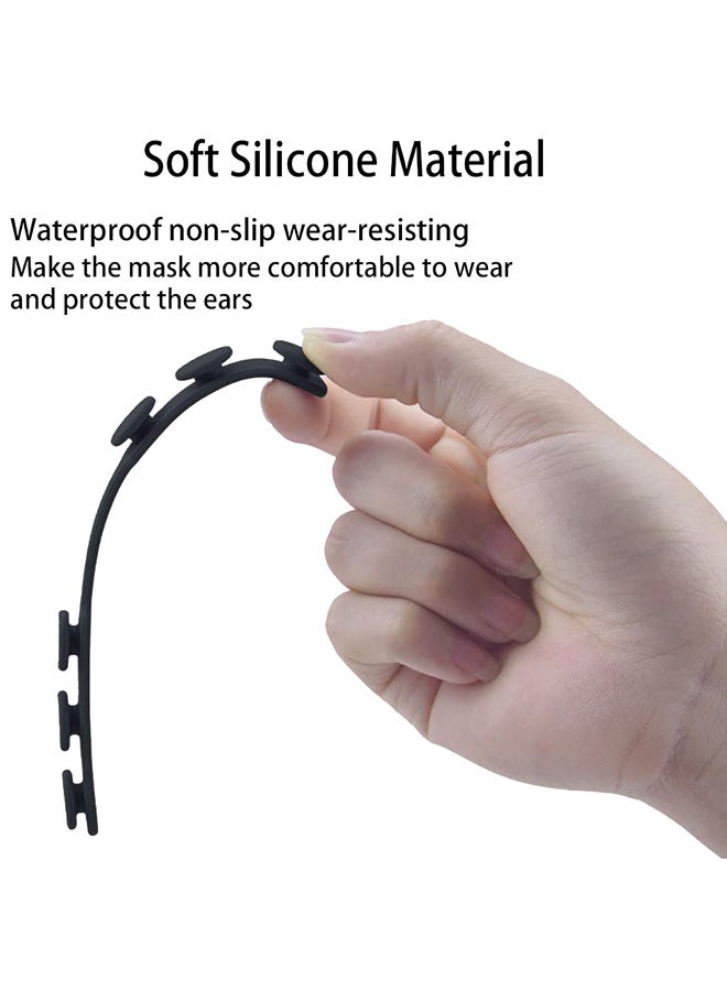 6-Piece Adjustable Anti-Slip Mask Strap Extension Ear Hook Set Black - Image 5