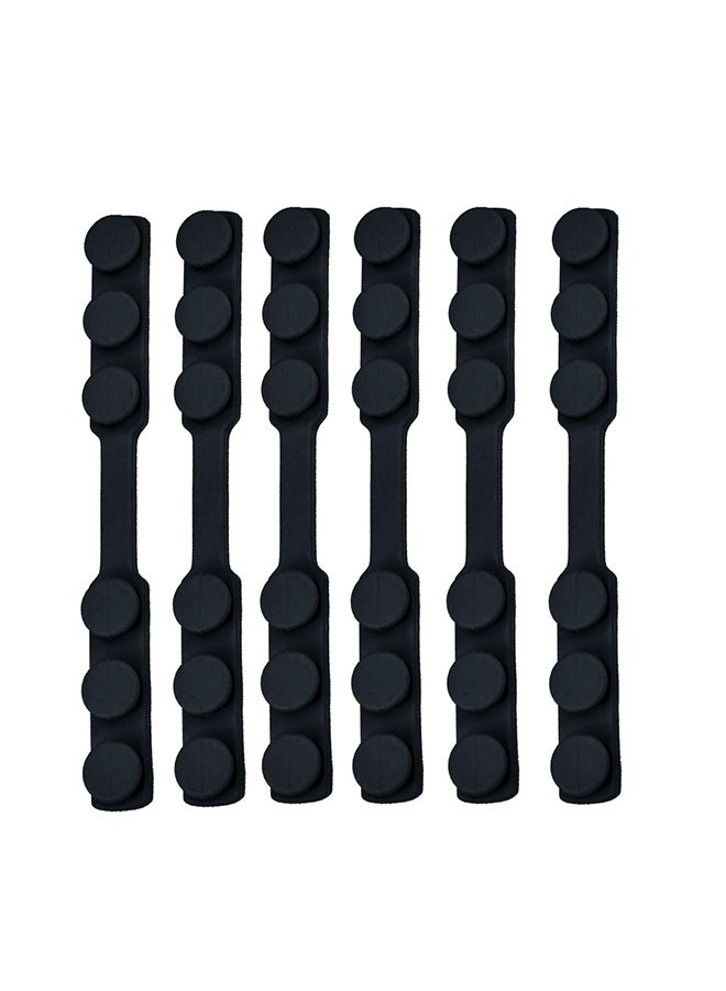 6-Piece Adjustable Anti-Slip Mask Strap Extension Ear Hook Set Black - Image 1