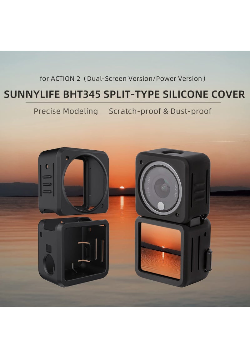 Silicone Protective Case for DJI ACTION 2 - Scratch-Resistant Sleeve for Dual-Screen Combo Camera Accessories (Compatible with Dual-Screen Version) - Image 3