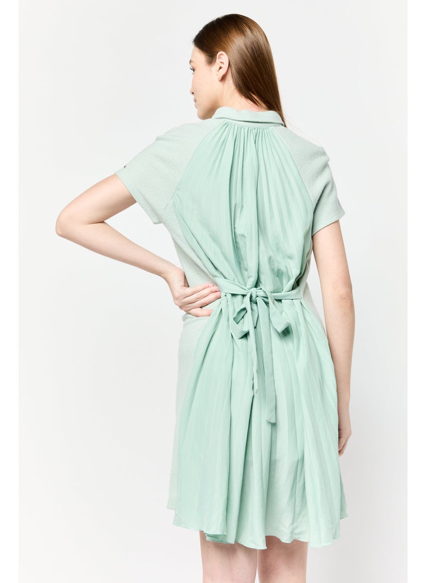 Harmont & Blaine Women Textured Midi Dress, Sage  - Image 3