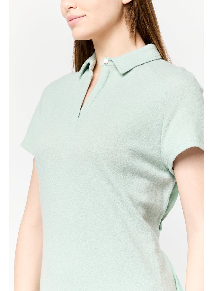 Harmont & Blaine Women Textured Midi Dress, Sage  - Image 2