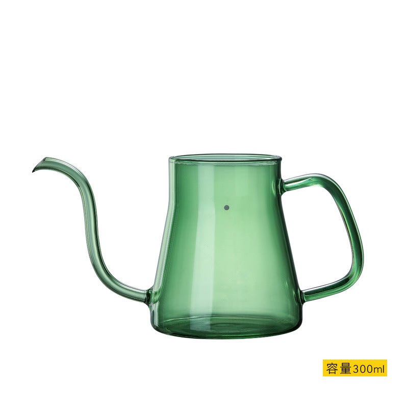 Coffee Hand Brewing Pot High Borosilicate Glass Coffee Pot Heat-Proof Wooden Handle Transparent Water Bottle Factory Handmade - Image 1
