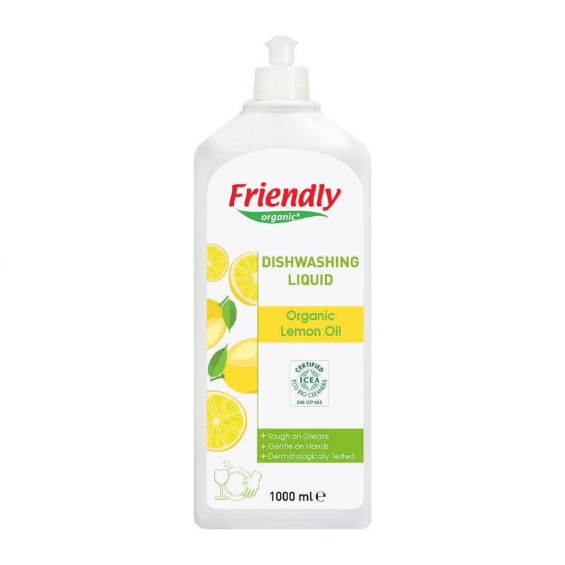 Friendly Organic 1000ml Dishwashing Liquid, Lemon - Image 2